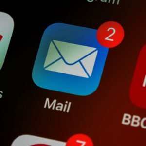Close-up of an email icon on a smartphone, representing direct communication and email marketing engagement