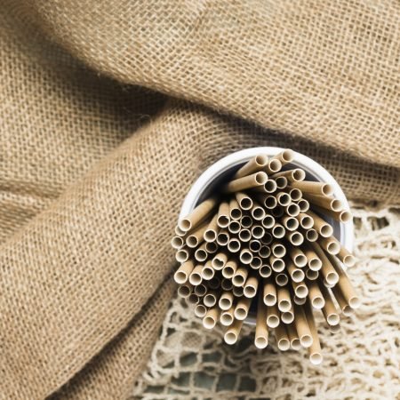 top view paper straws cup